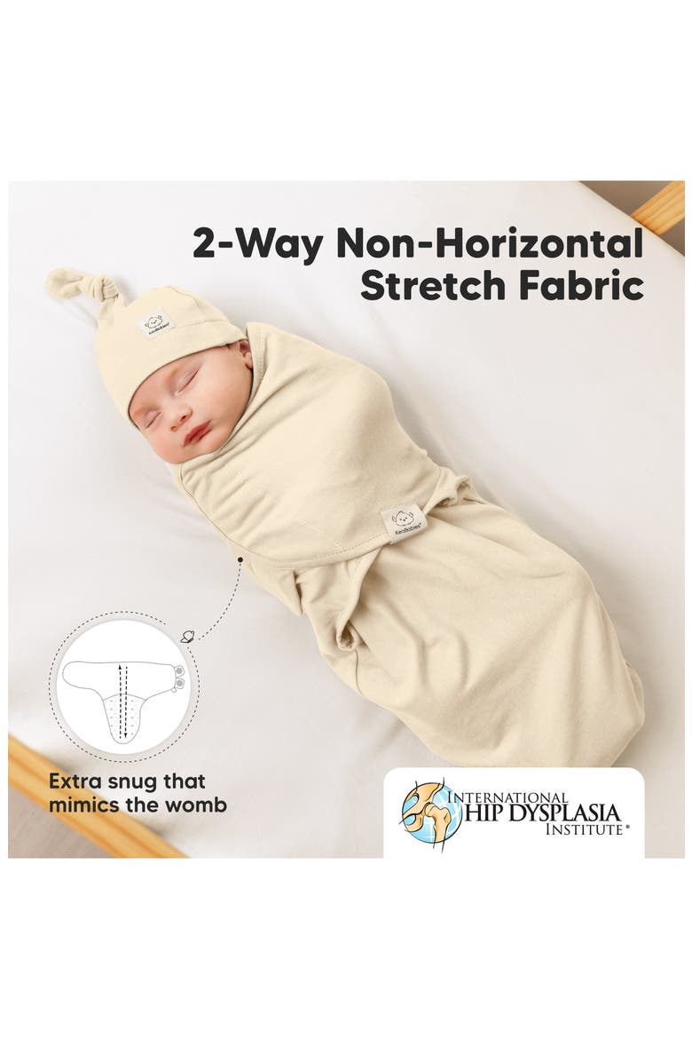 3-Pack Soothe Swaddle Wraps with Knot Hats, Alternate, color, Slate