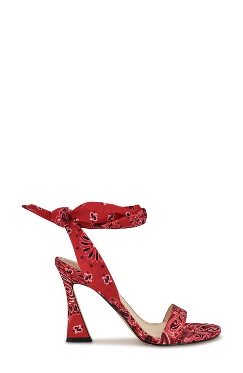 Shop Nine West Kelsie Ankle Tie Sandal In Medium Red
