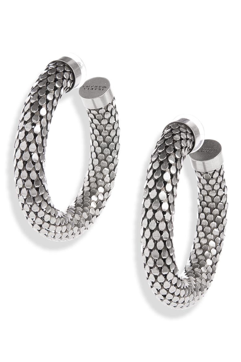 Large Hoop Earrings, Main, color, SILVER