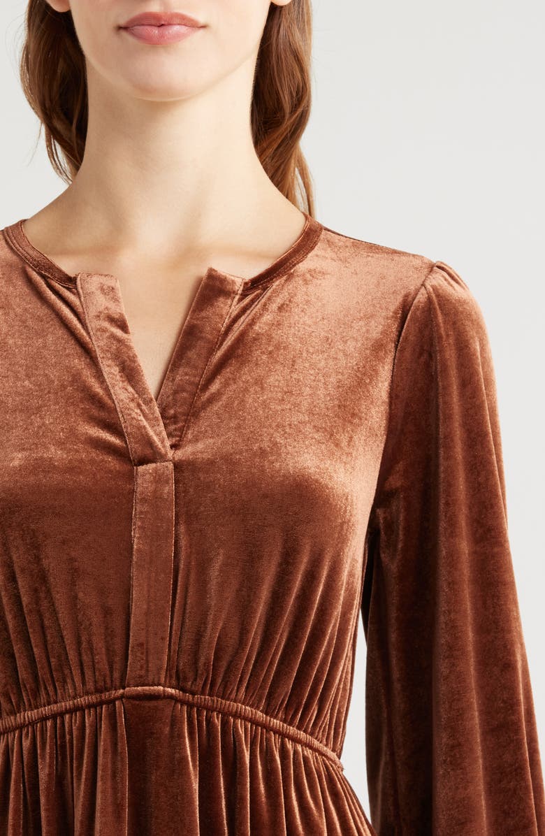 ZOE AND CLAIRE Long Sleeve Velvet Minidress, Alternate, color,