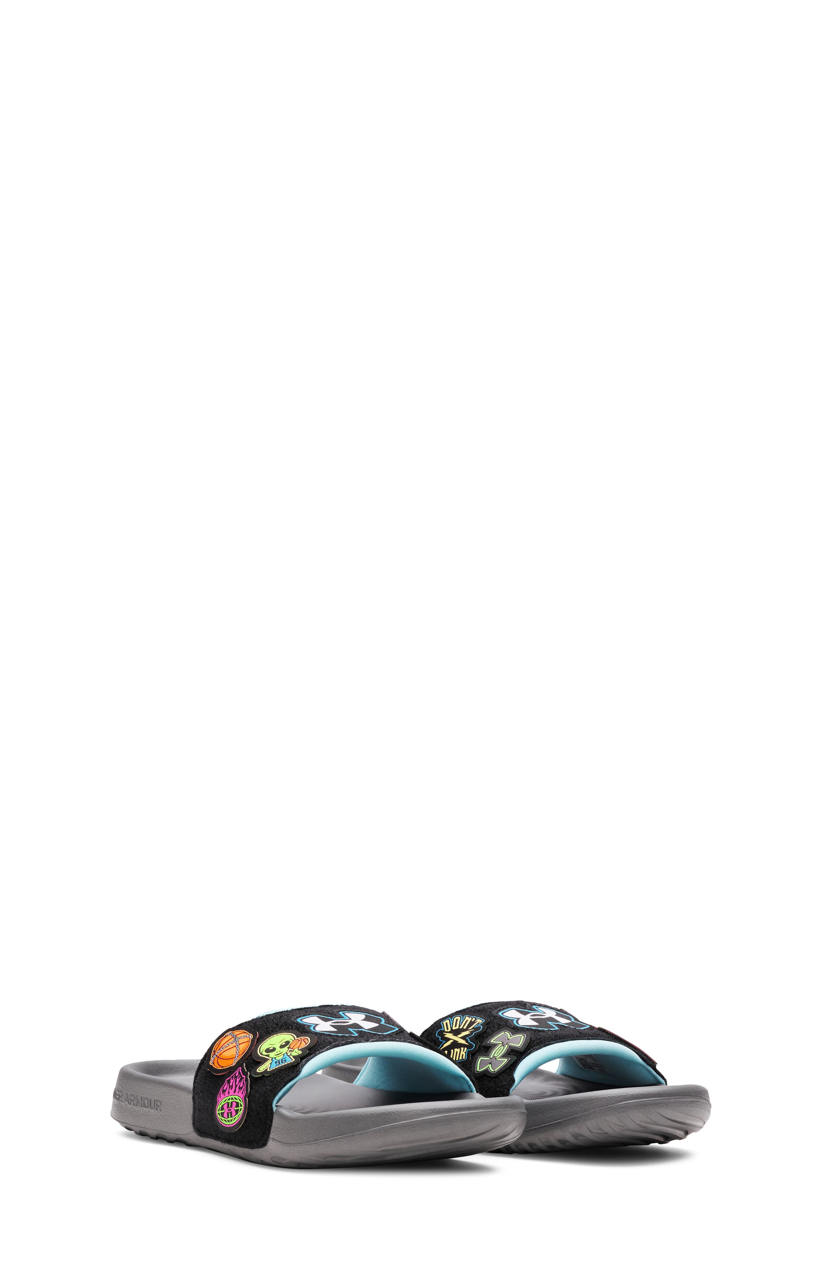 Under Armour Kids' UA Ignite Select Patches Slide Sandal, Main, color, Black