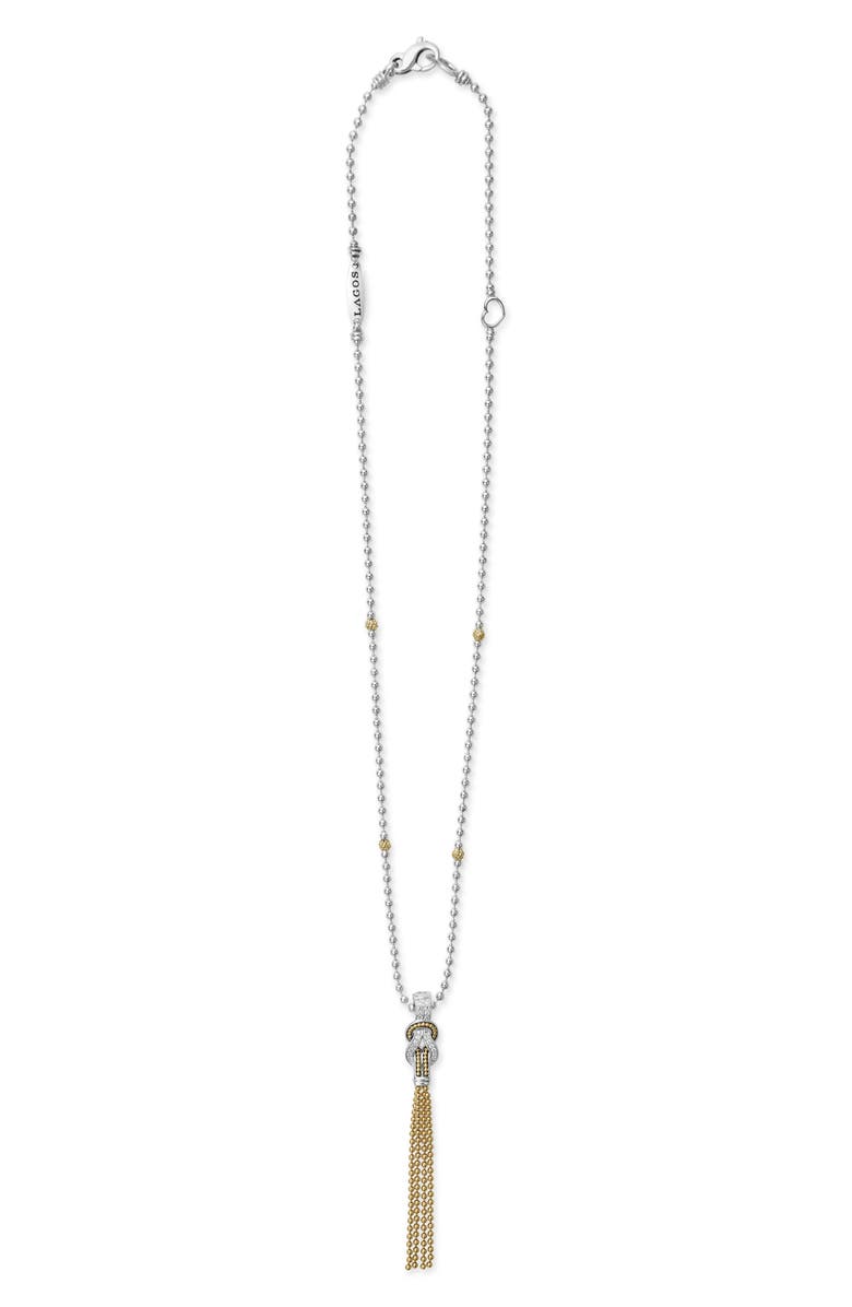 LAGOS Newport Tassel Pendant Necklace, Main, color, Diamond