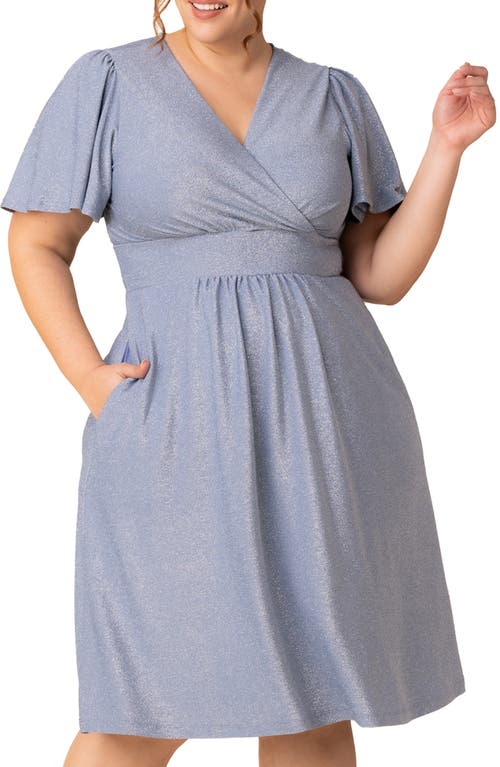 Kiyonna Crystal Cove Metallic Cocktail Dress In Celestial Sparkle
