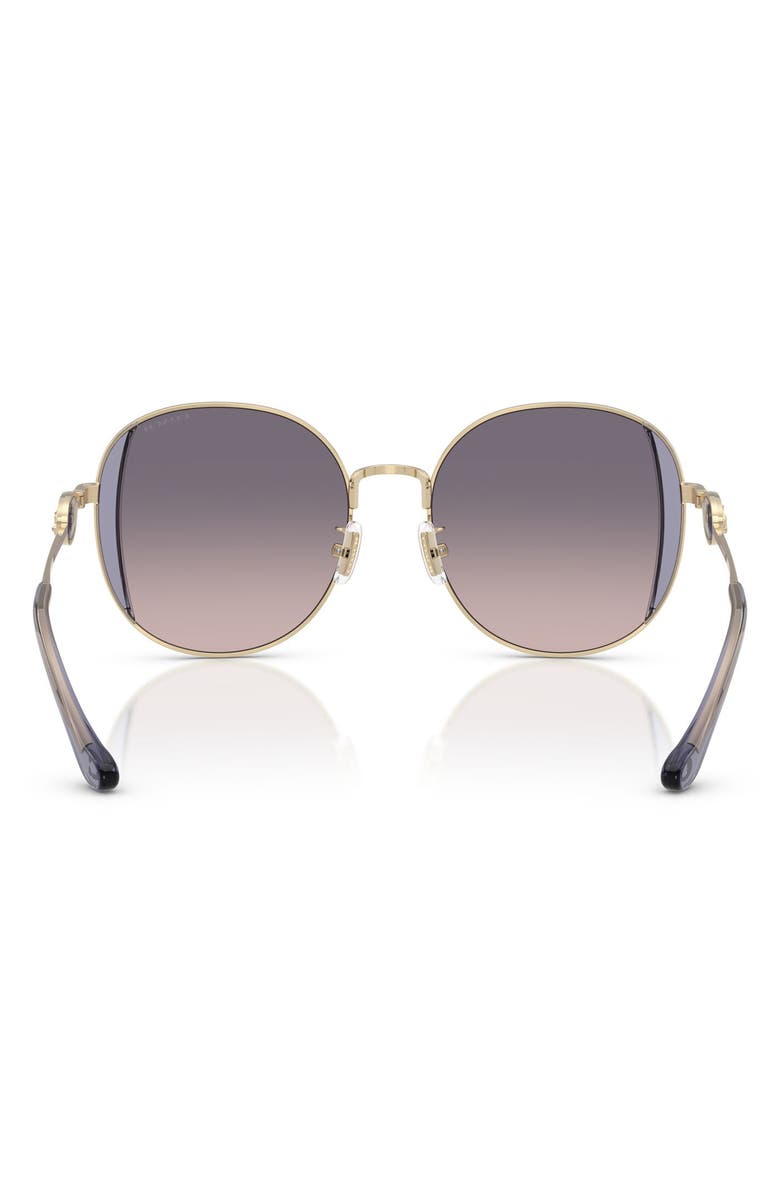 COACH 54mm Gradient Round Sunglasses, Alternate, color, Gold