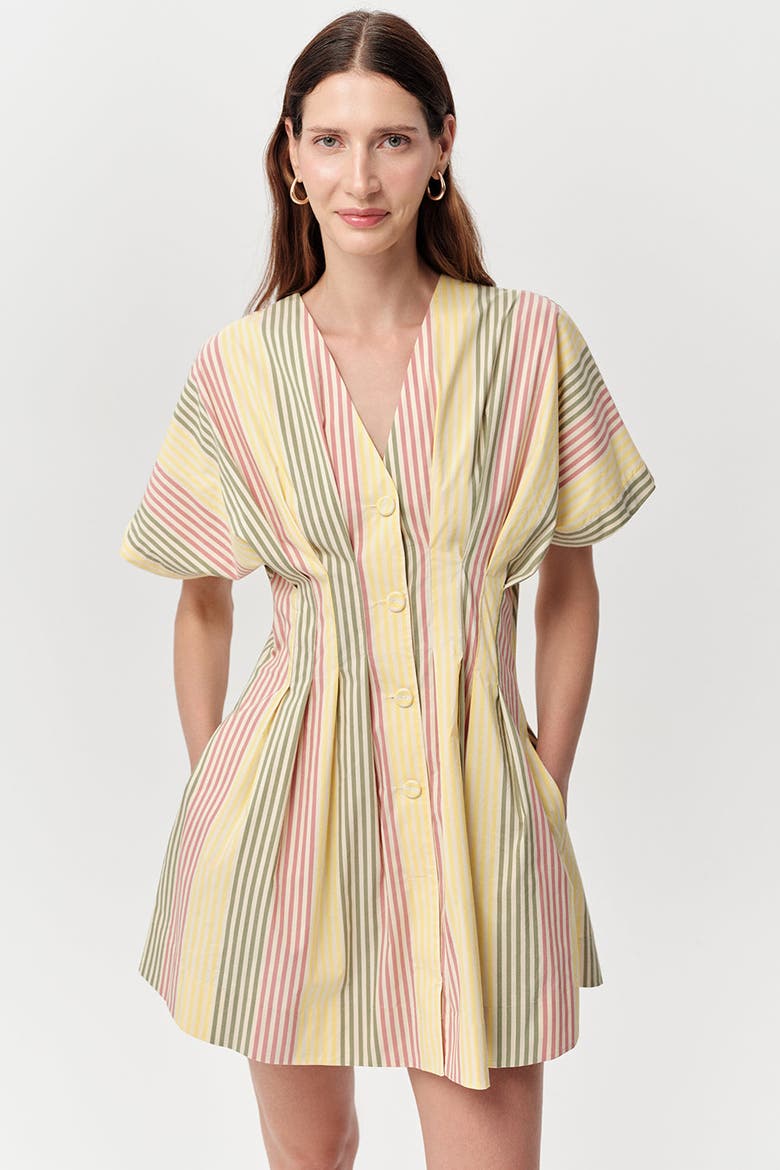 Vonne V Neck Pocketed Fitted Mini Dress, Alternate, color, Multi Color