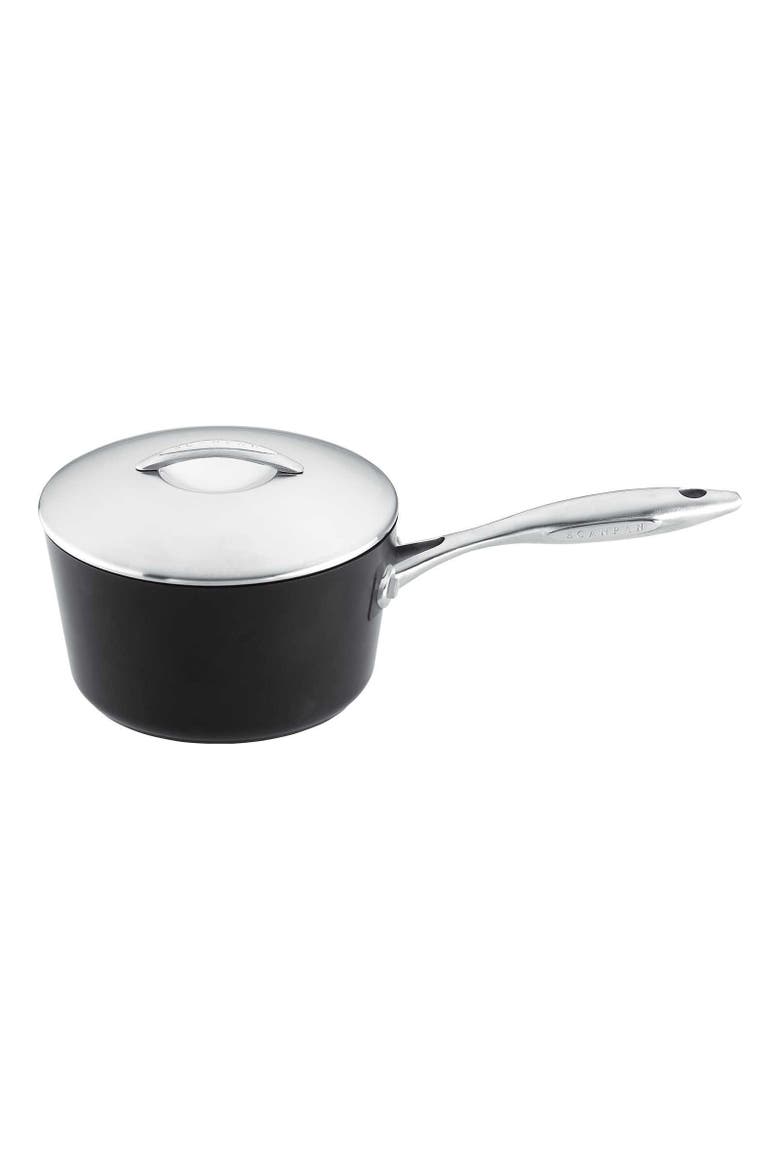 Professional 3.25 Quart Saucepan With Lid, Main, color, Black