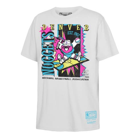 Youth Mitchell & Ness  White Denver Nuggets Neon Court Shock T-Shirt