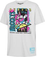 Mitchell & Ness Youth Mitchell & Ness White Denver Nuggets Neon Court Shock T-Shirt