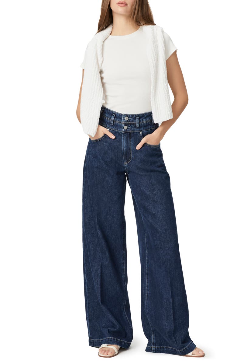 PAIGE Portia Double Waistband Wide Leg Jeans, Alternate, color, Michiru