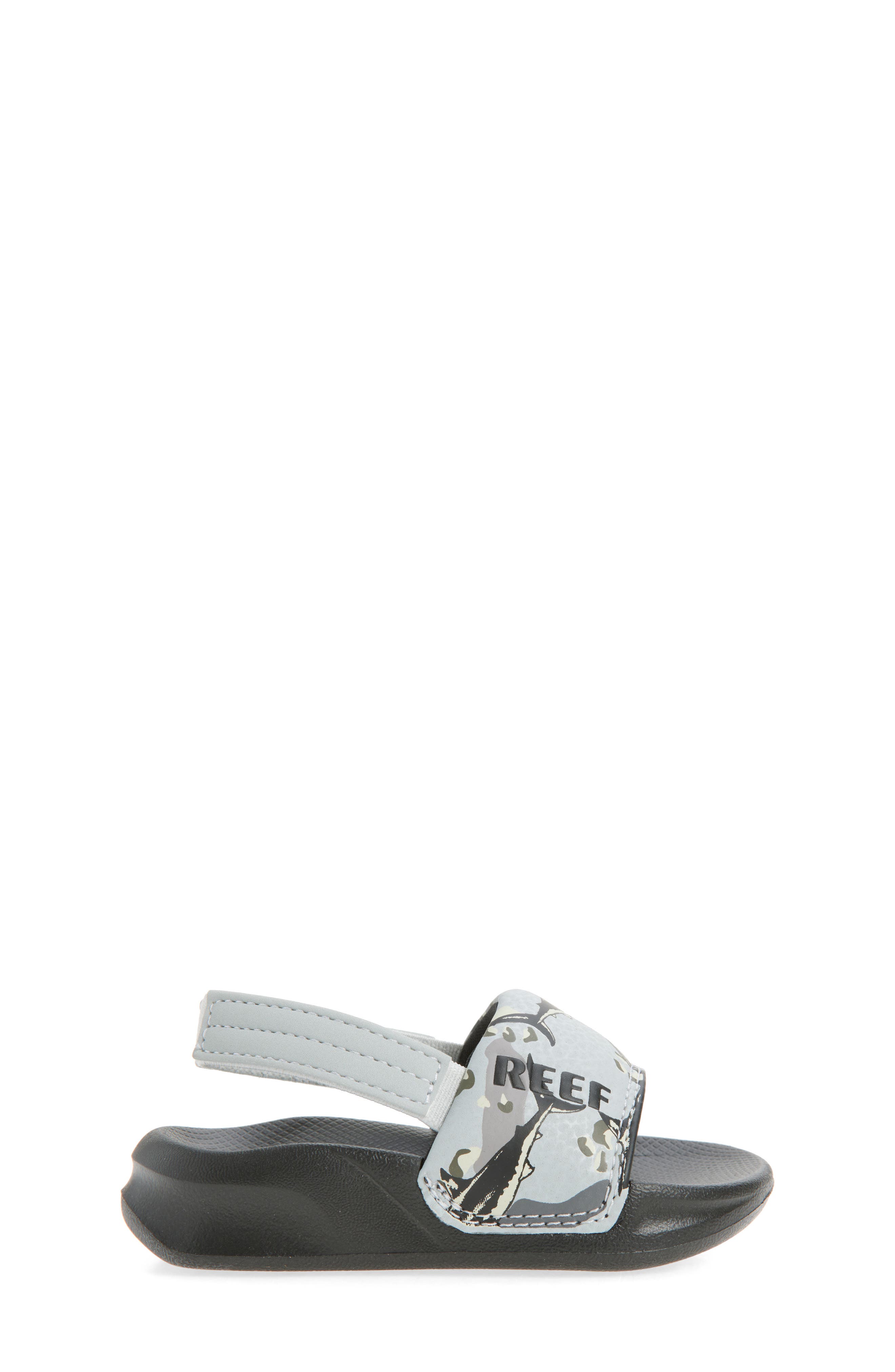 Reef Kids' Little One Slide Sandal, Alternate, color, Grey Camo Shark