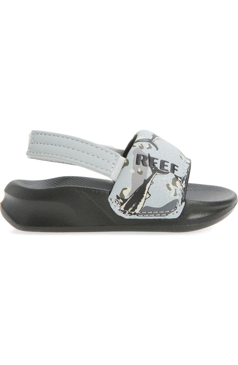 Reef Kids' Little One Slide Sandal, Alternate, color, Grey Camo Shark
