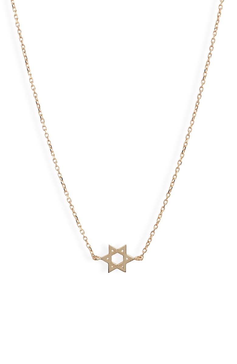 Anzie Love Letter Star of David Magen David Adom Necklace, Main, color, Gold