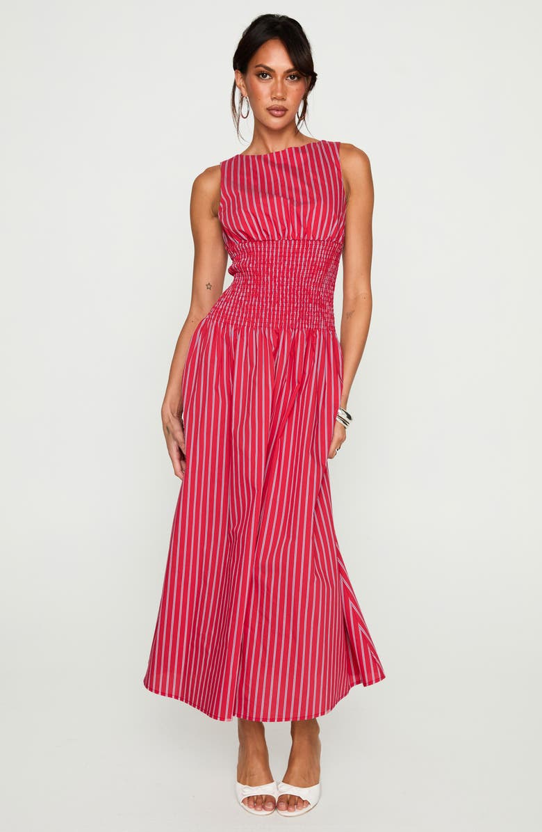 Princess Polly Lilienne Stripe Cotton Blend Poplin Dress, Alternate, color,