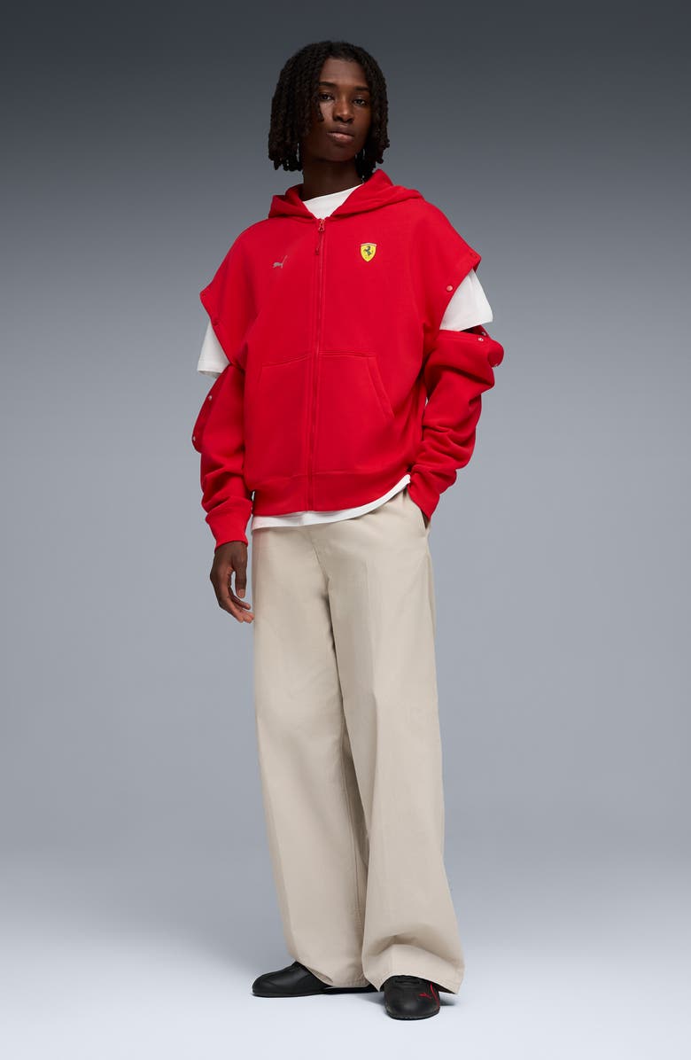 PUMA Ferrari Premium Oversize Zip Hoodie, Alternate, color, Rosso Corsa