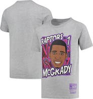 Mitchell & Ness Youth Mitchell & Ness Tracy McGrady Gray Toronto Raptors Hardwood Classics King of the Court Player T-Shirt
