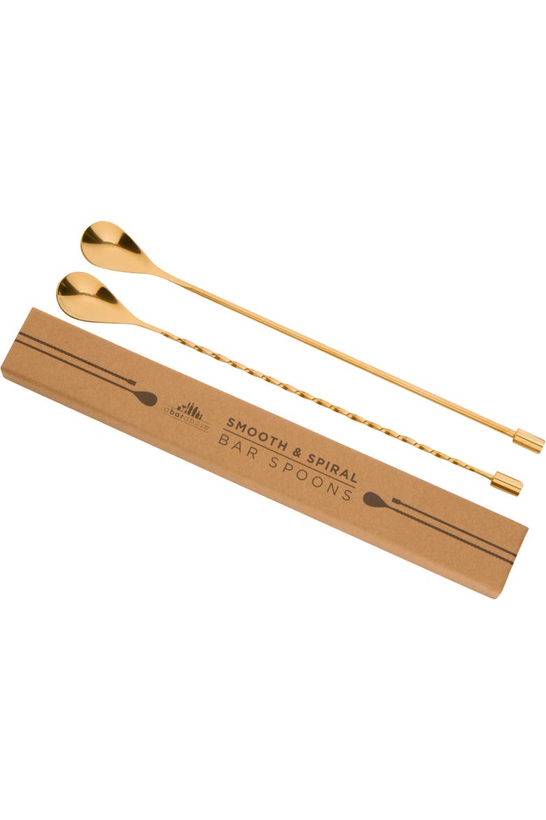 Gold Bar Spoons, Combo Set of 2, Main, color, Gold