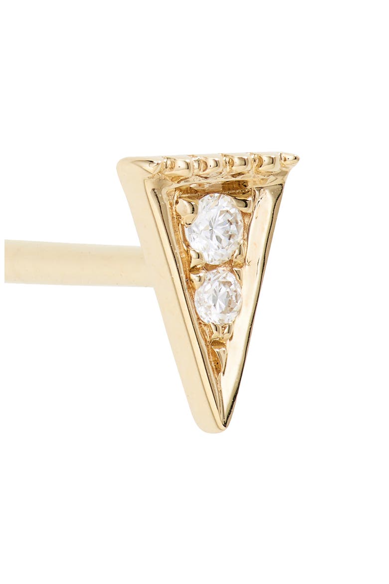 Emily Sarah Sharp Diamond Triangle Stud Earrings, Alternate, color, YELLOW GOLD