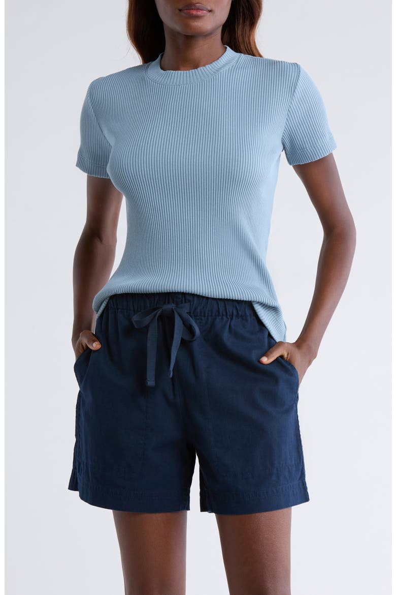 Fitted Rib T-Shirt, Main, color, TOPAZ