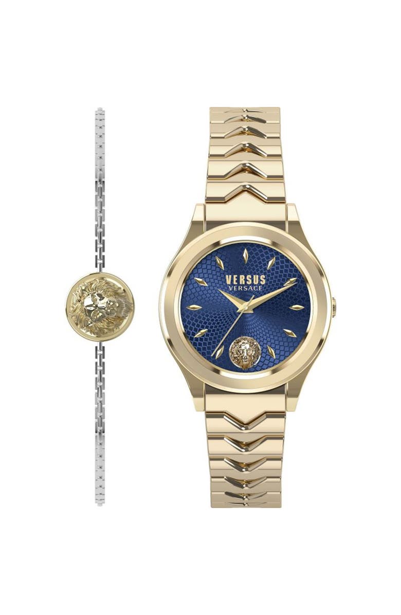 VERSUS Versace Women's Stainless Steel Blue Dial Watch & Bracelet Gift Set, 34mm, Alternate, color,