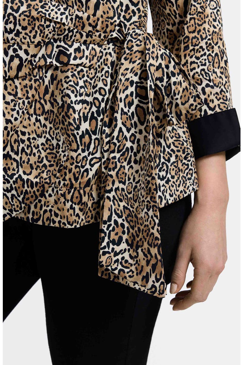 Salina Leopard Print Cotton Poplin Wrap Shirt, Alternate, color, BROWN MULTI
