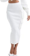 HOUSE OF CB Maeve Ribbed Midi Skirt