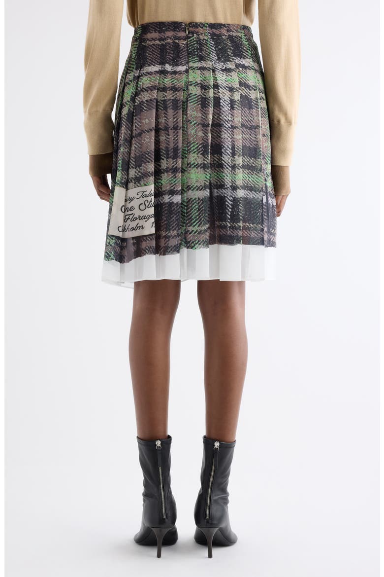 Ilona Plaid Print Pleated Skirt, Alternate, color, GREEN/ GREY