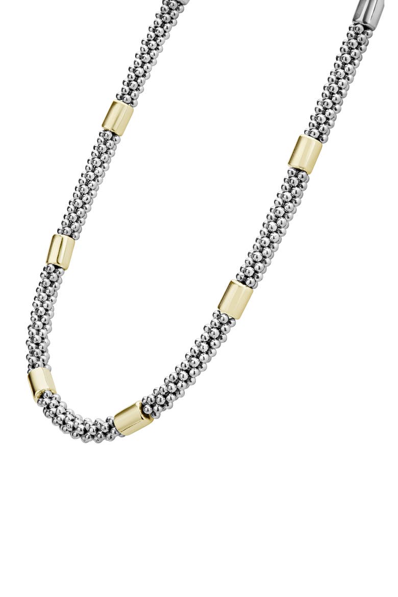 Caviar Rope Collar Necklace, Alternate, color, SILVER/ GOLD