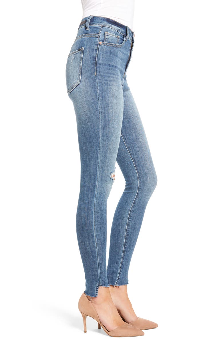 SP Black Decon Raw Edge High Waist Skinny Jeans, Alternate, color,