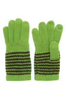 Portolano Tech Striped Cashmere Gloves