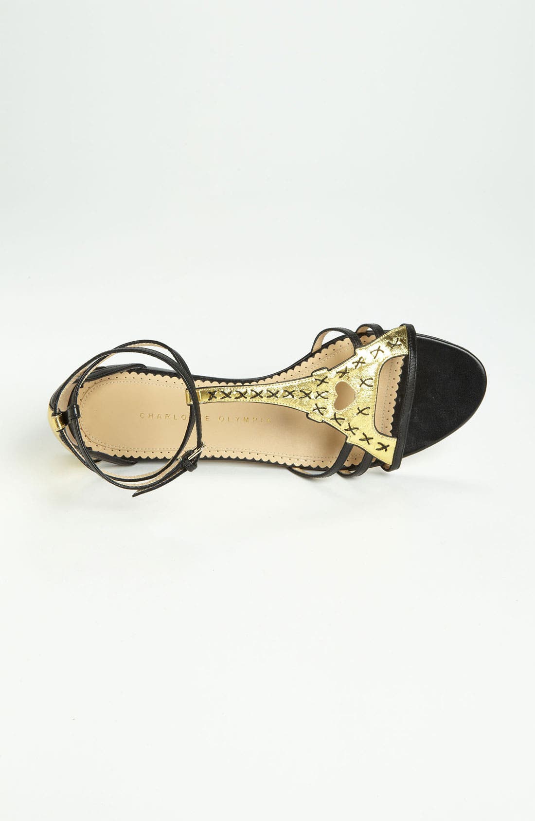 'Parisienne' Sandal, Alternate, color, GOLD/ BLACK