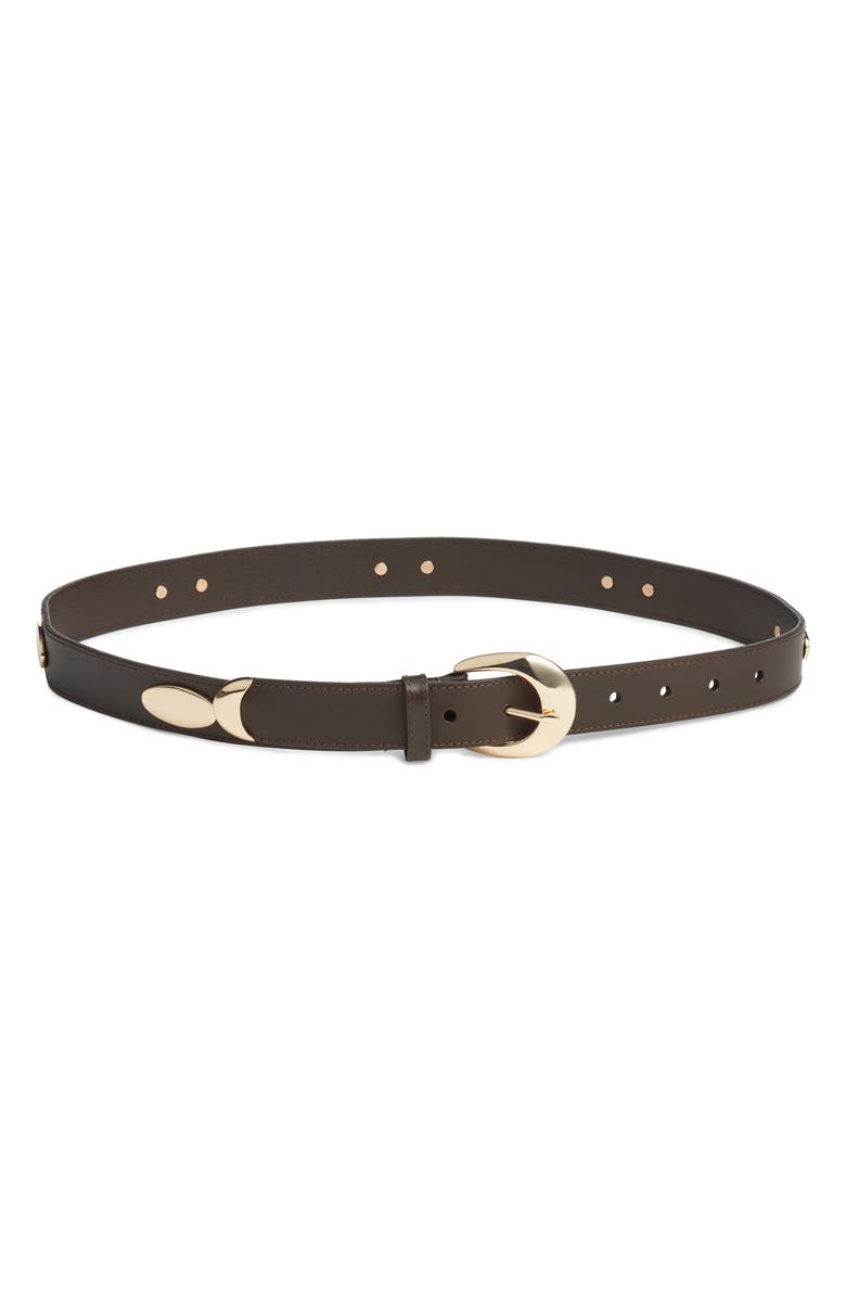 Treasure & Bond Tatum Stud Leather Belt, Main, color, Brown Java