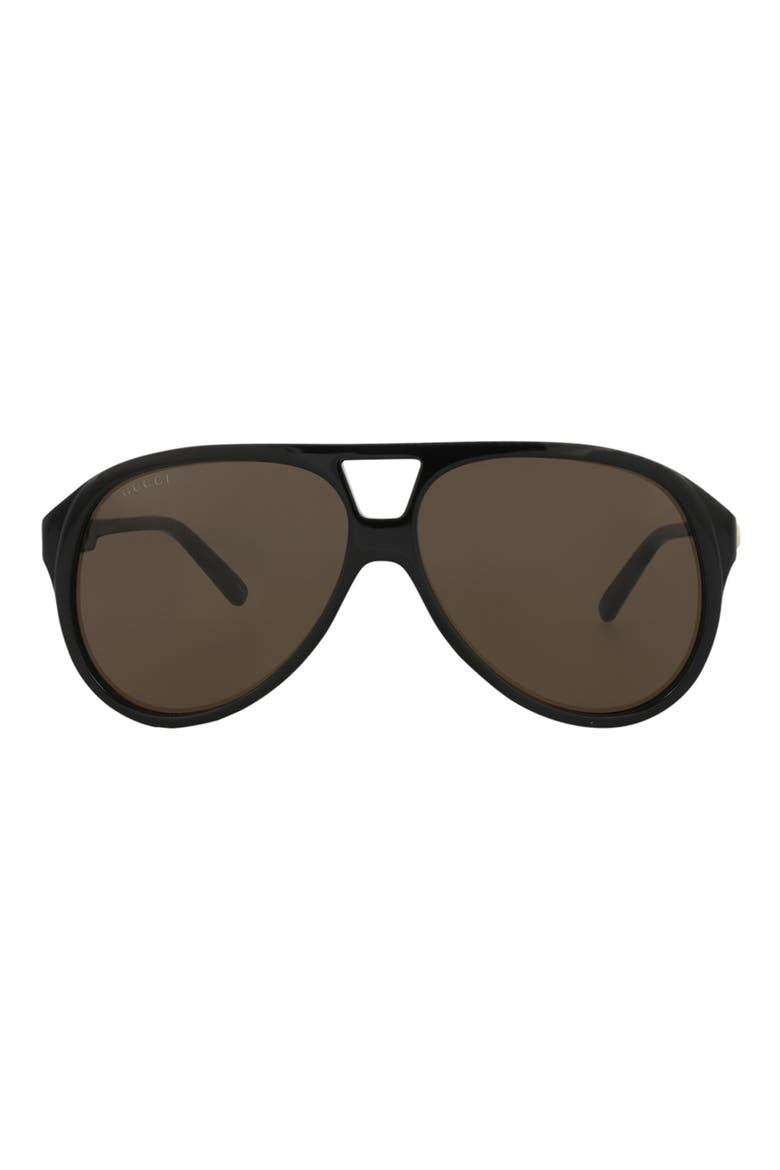 59mm Aviator Sunglasses, Main, color, BLACK BLACK BROWN