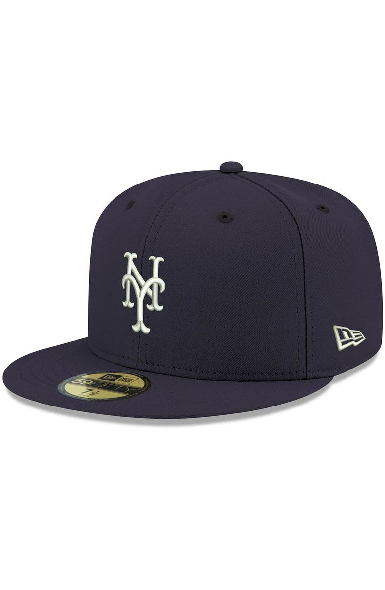 New Era Men's New Era Navy New York Mets White Logo 59FIFTY Fitted Hat, Main, color, 