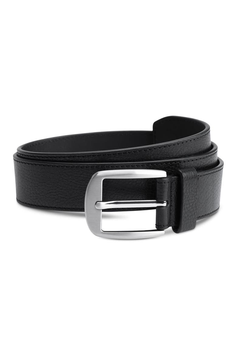 Jackson Leather Belt, Main, color, BLACK