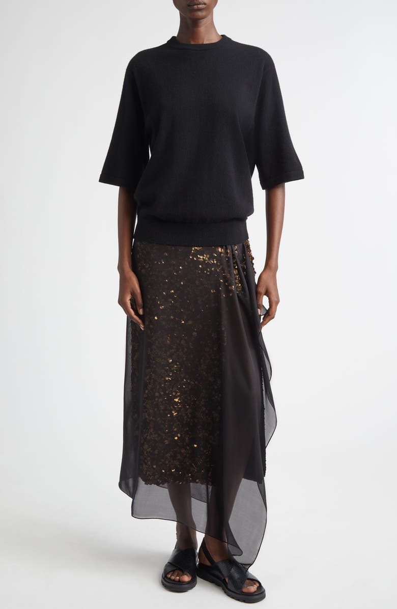 Michael Kors Collection Cashmere Sweater, Alternate, color, Black