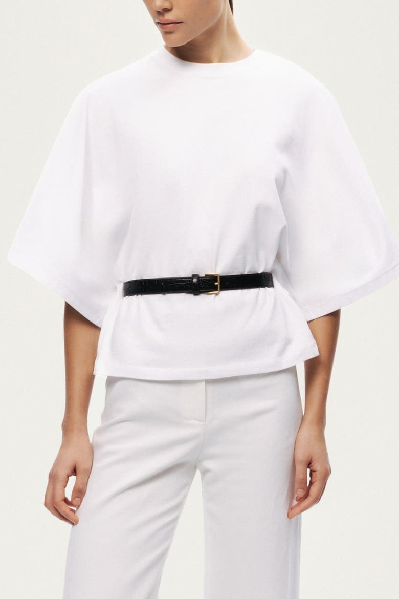 Belted Oversized T-Shirt, Main, color, Ivory