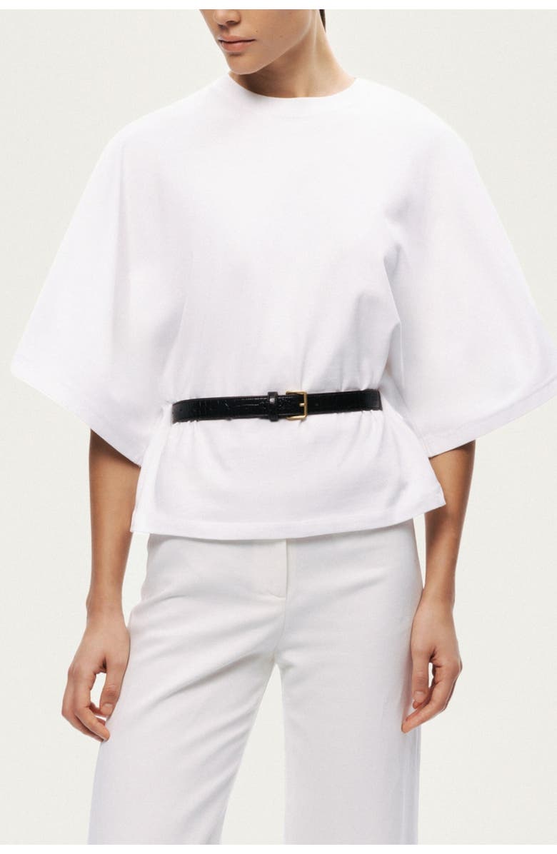 Nocturne Belted Oversized T-Shirt, Main, color, Ivory