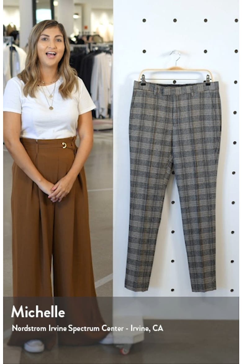 Juice Skinny Fit Plaid Herringbone Pants video