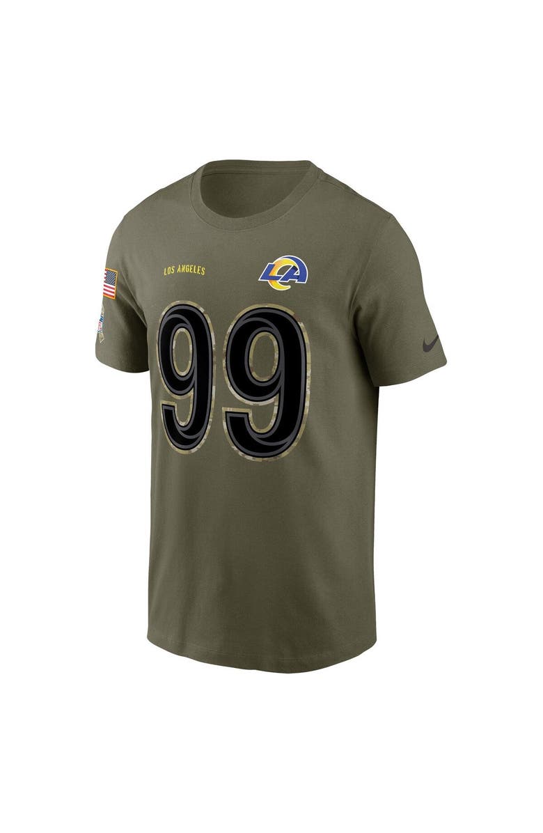 Nike Men's Nike Aaron Donald Olive Los Angeles Rams 2022 Salute To Service Name & Number T-Shirt, Alternate, color, 