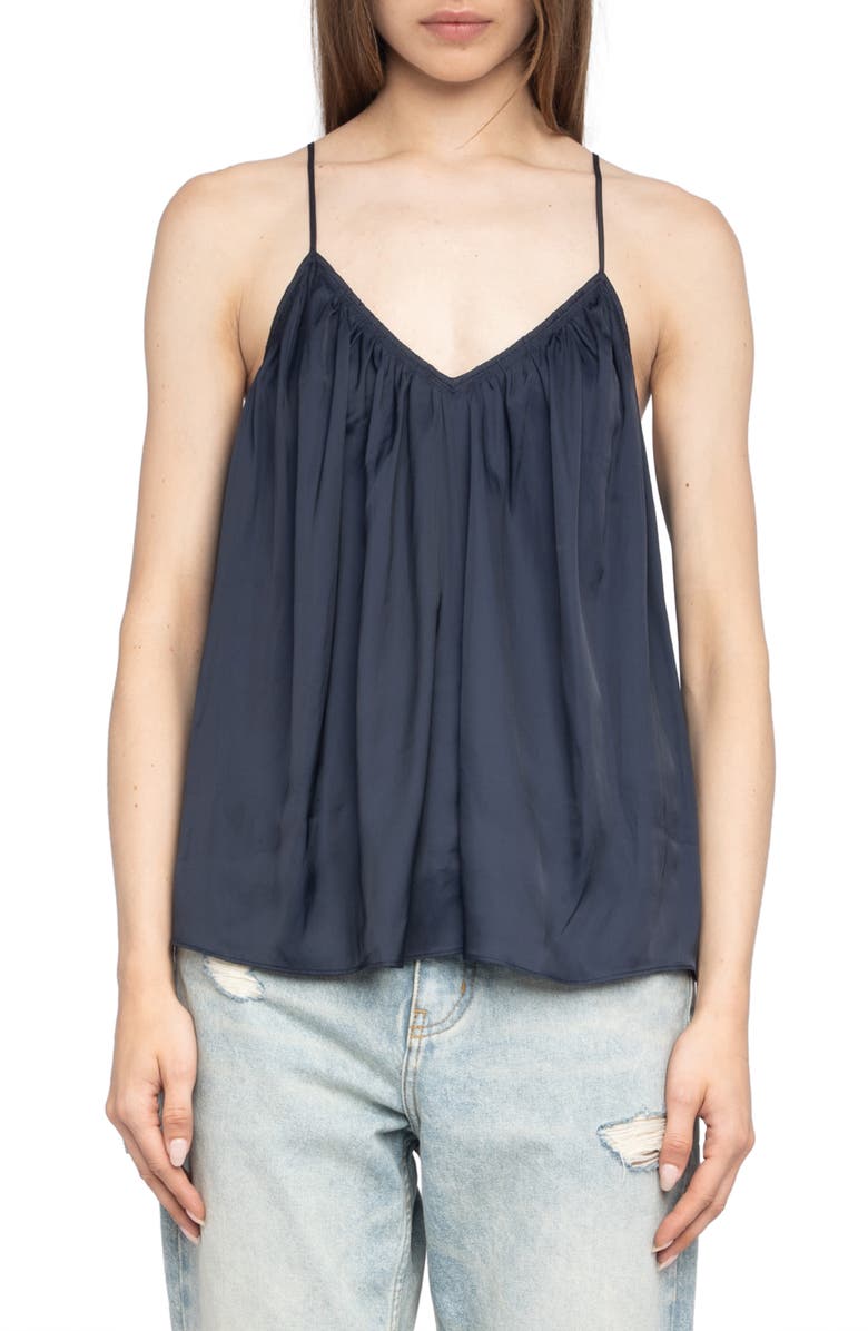 Zadig & Voltaire Cym Satin Camisole, Main, color, 