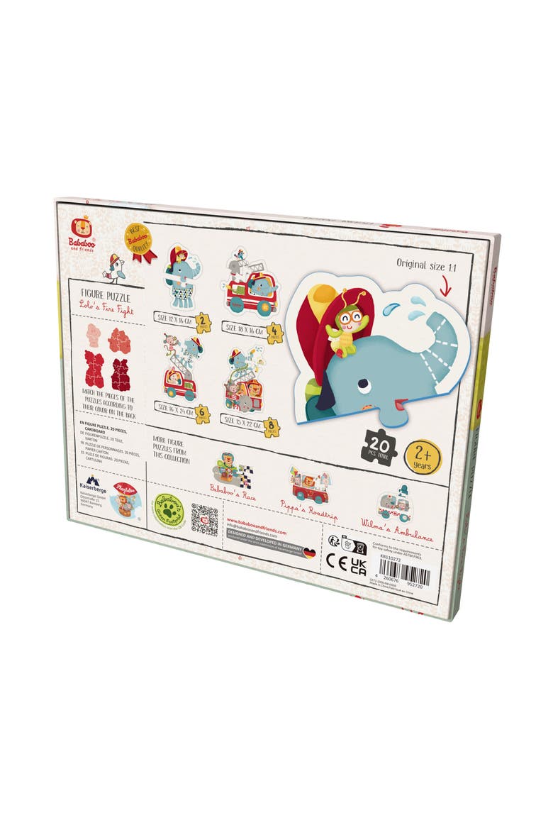 Lolo Elephant Fire Fight Figure Puzzle, Alternate, color, Red