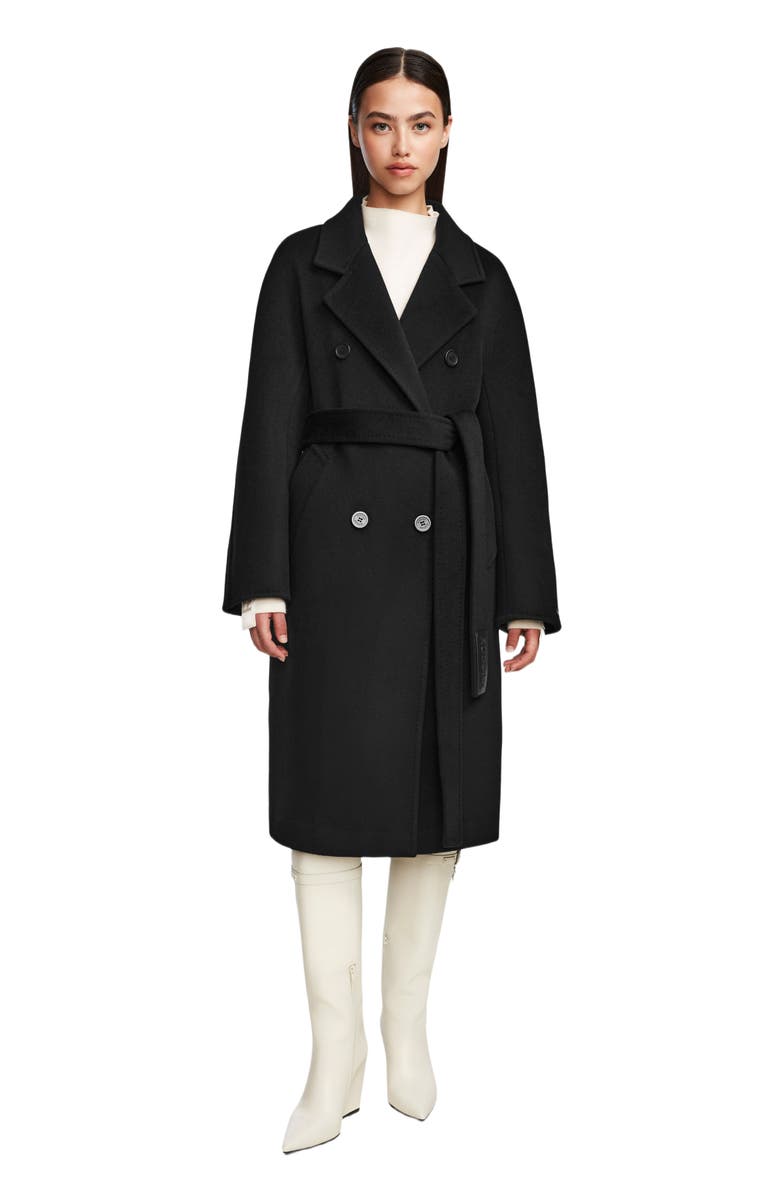 Rudsak KOURT W Women
s Double Breasted Wool Coat in Espresso, Main, color, Black