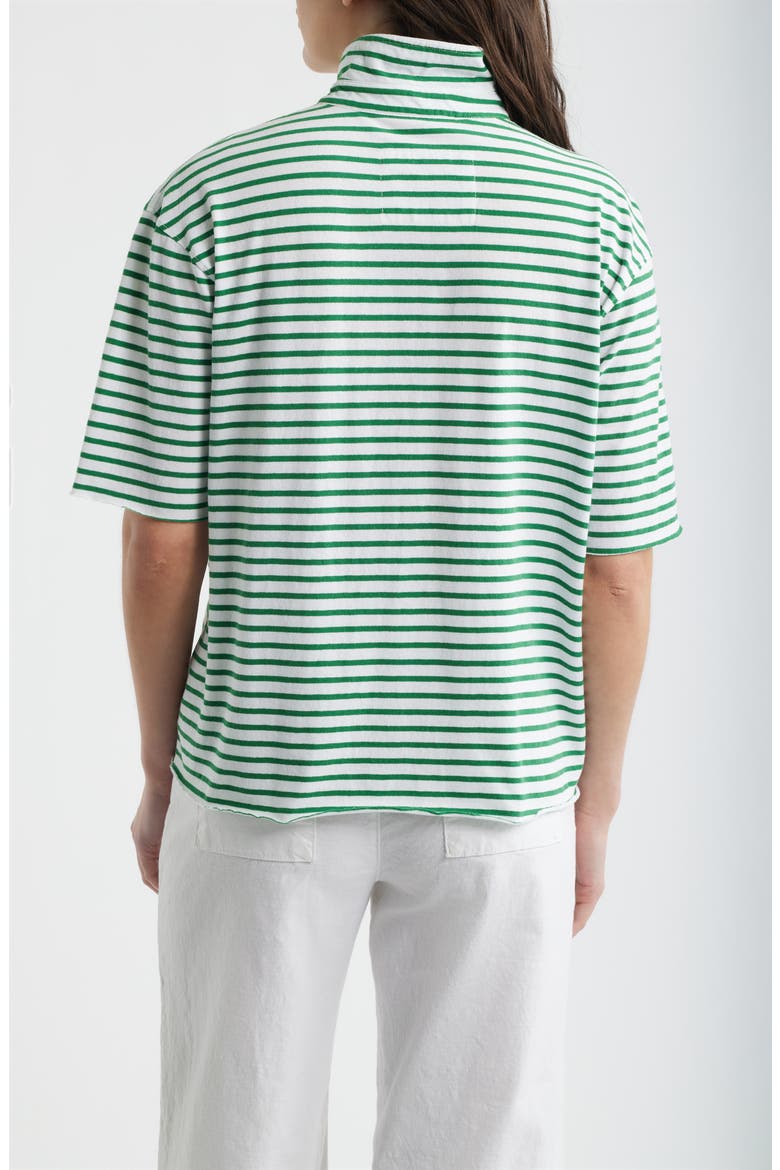 Patty Short Sleeve Henley, Alternate, color, GREEN AND WHITE STRIPE