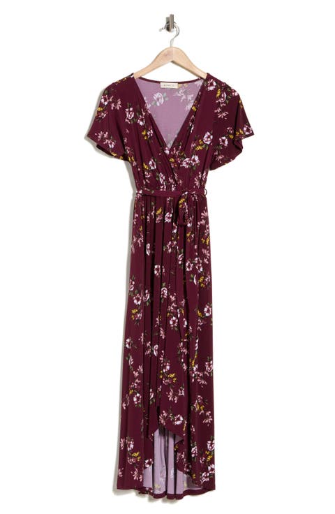 Flutter Sleeve High-Low Dress
