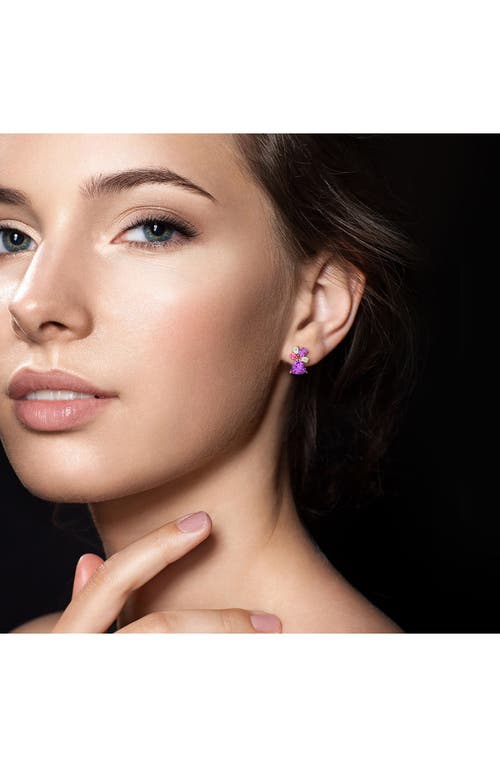 Delmar Semiprecious Stone Cluster Stud Earrings In Purple