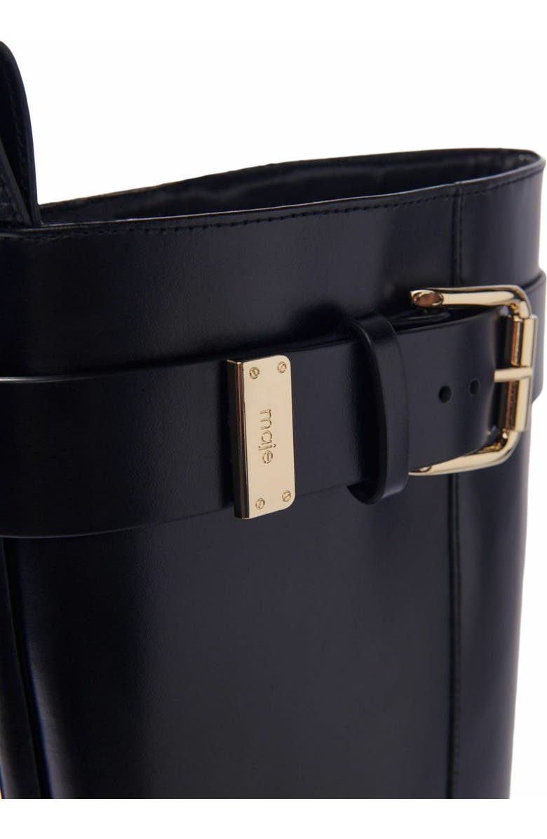 maje Buckled leather boots, Alternate, color,