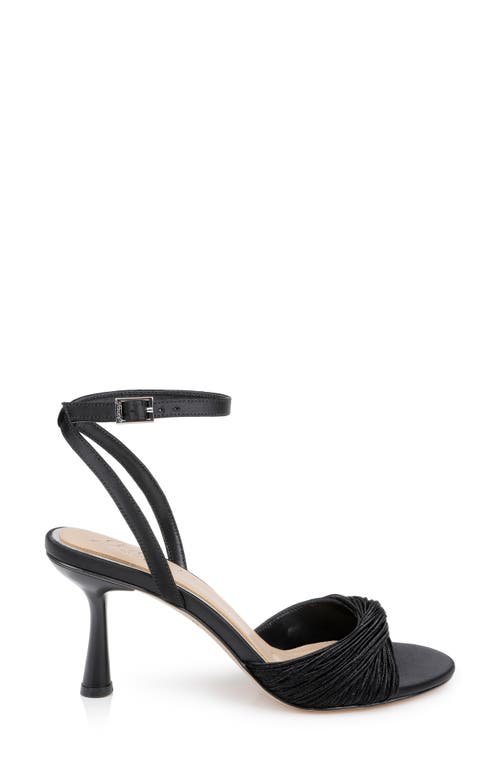 Jewel Badgley Mischka Nanette Braided Ankle Strap Sandal In Black Satin