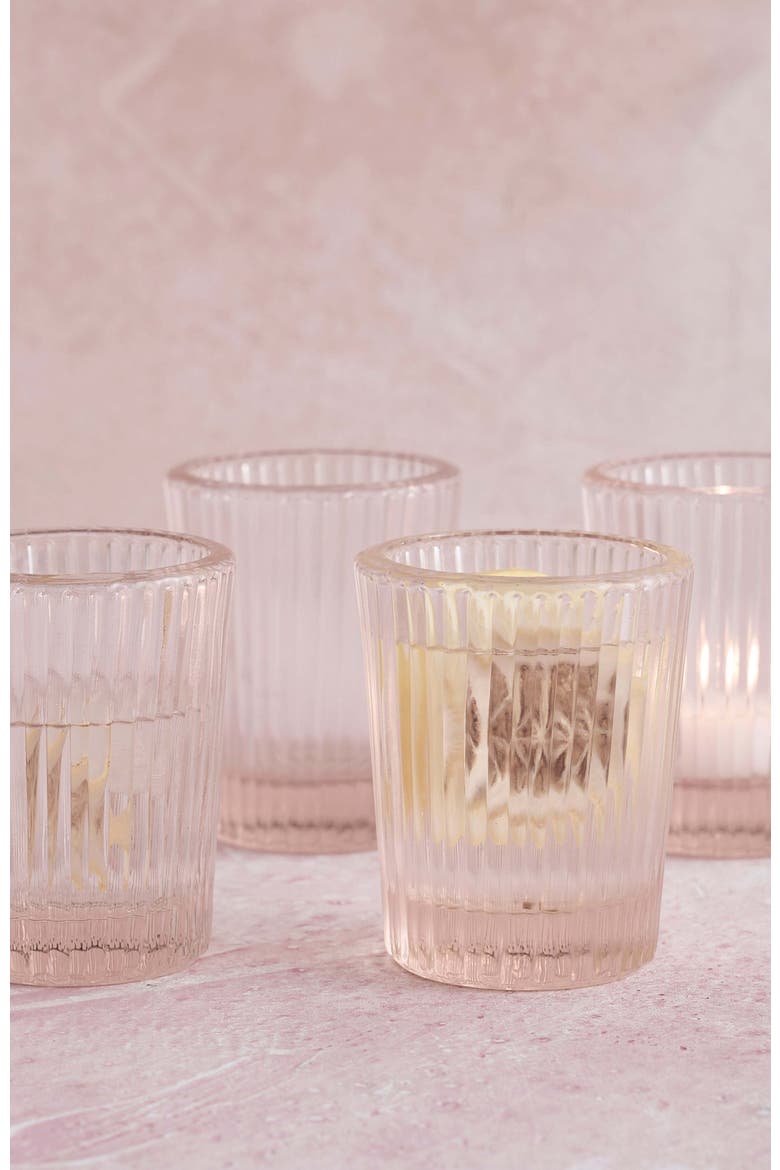 Pressed Pink Juice Glasses - Set of 4, Main, color, Clear