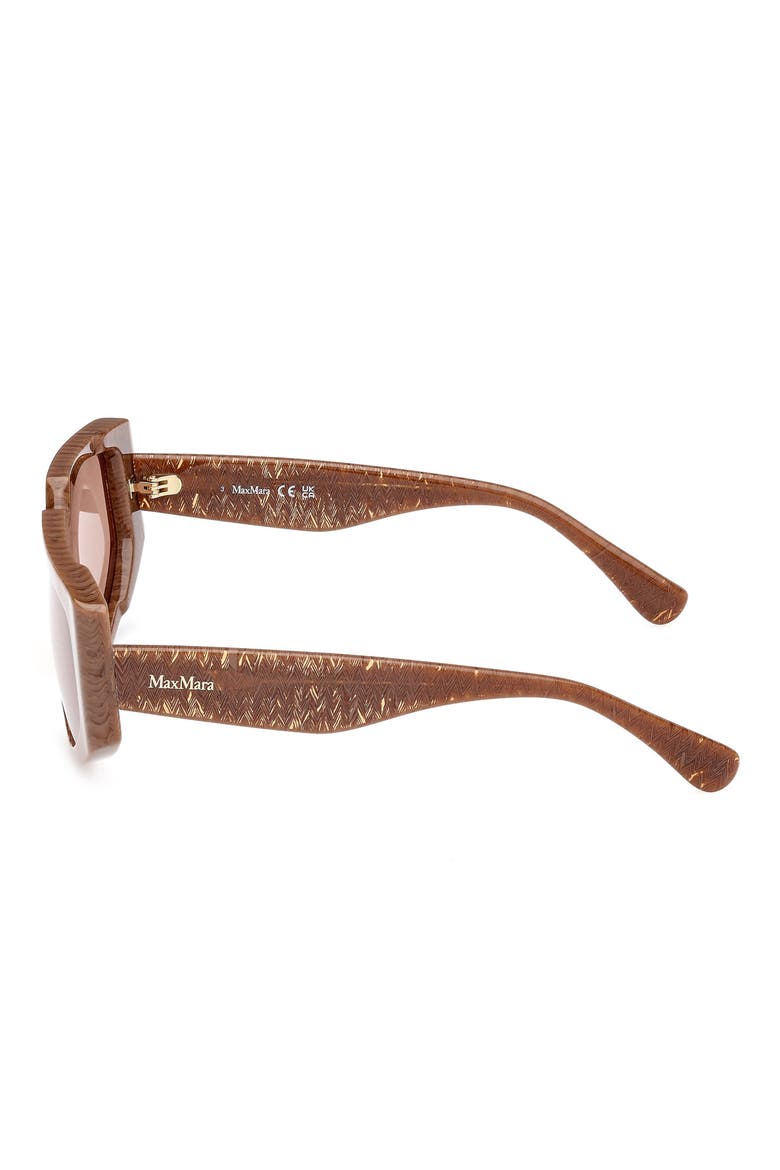 58mm Geometric Sunglasses, Alternate, color, BROWN CHEVRON / LIGHT BROWN