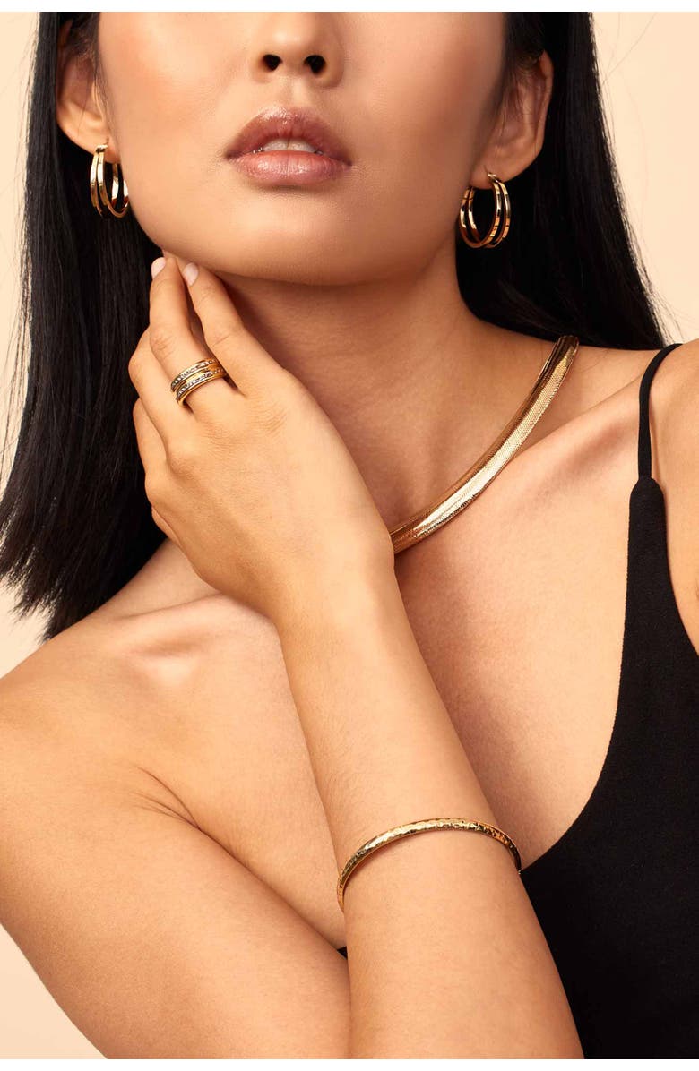 Oradina 10K Yellow Gold Bubble Bangle, Alternate, color, 